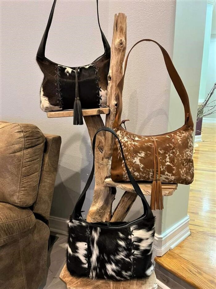 Large Tote - Spotted Tricolor Cowhide — Farmericana Designs